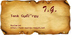 Tenk György névjegykártya